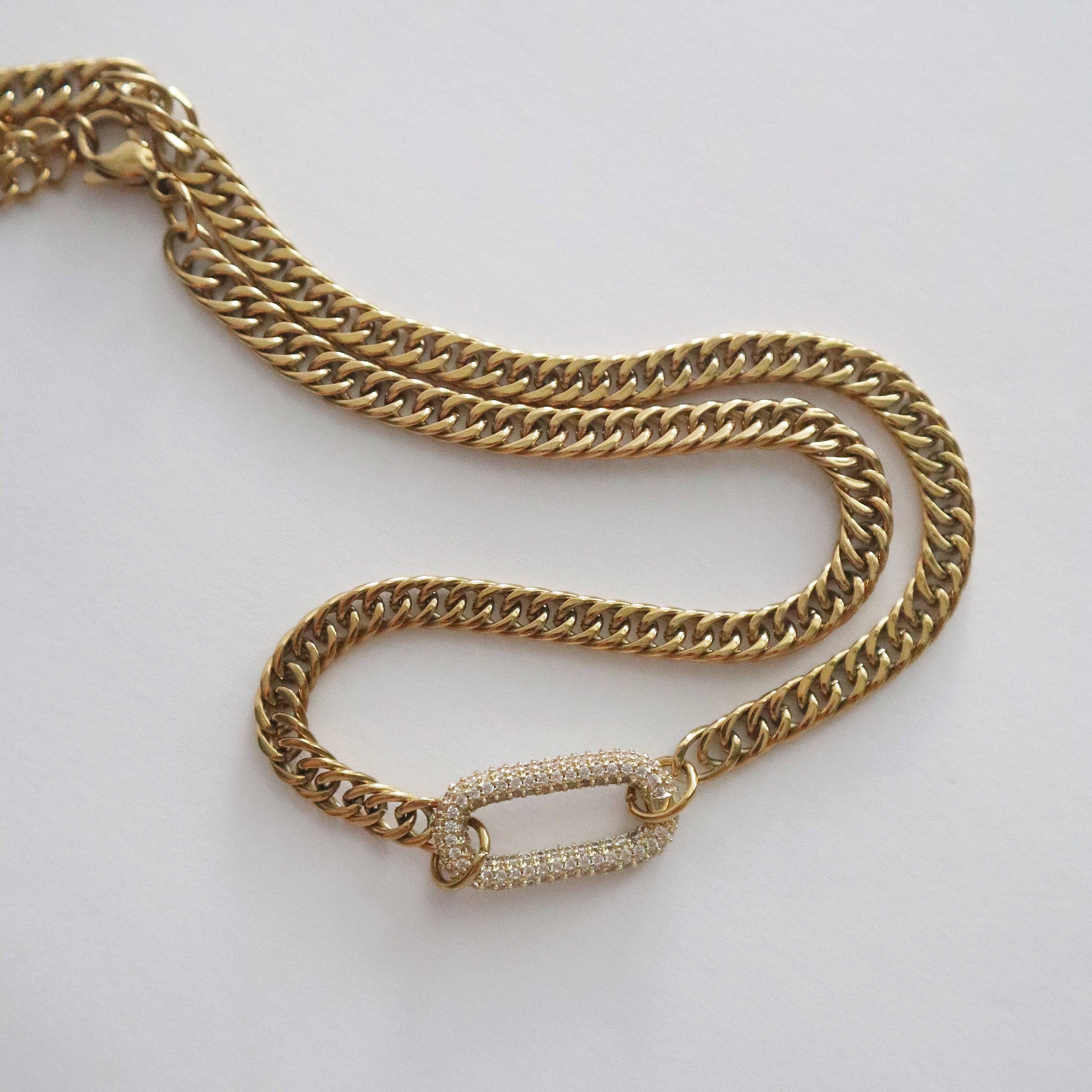 JESSA Jewelry - Wholesale Link & Chain Necklace - Blake Pave Link Chain Choker4