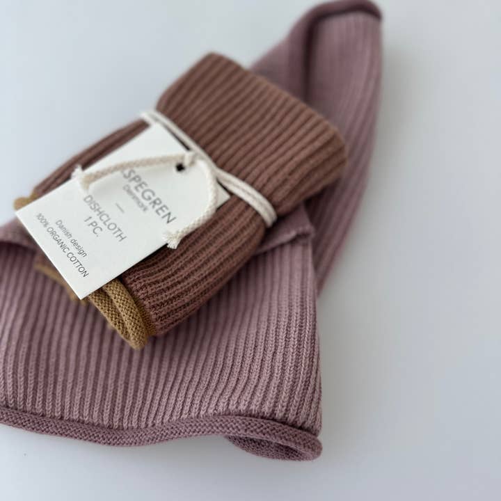Aspegren Denmark – wholesale Dishcloth – Dishcloth - Organic Cotton - Knitted - Ripple - Rootbeer2
