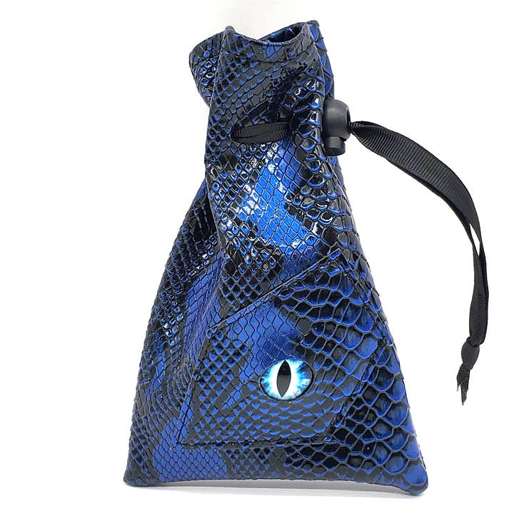Dragon Eye Dice Bag - Spectral Dragon - Blue & Black for wholesale by Old School Dice