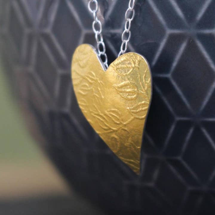 Golden Vines Heart Pendant for wholesale by Joanne Tinley Jewellery
