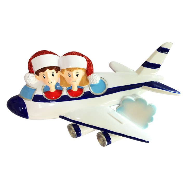 Airplane Vacation Family Personalized Ornament for wholesale by PolarX Ornaments