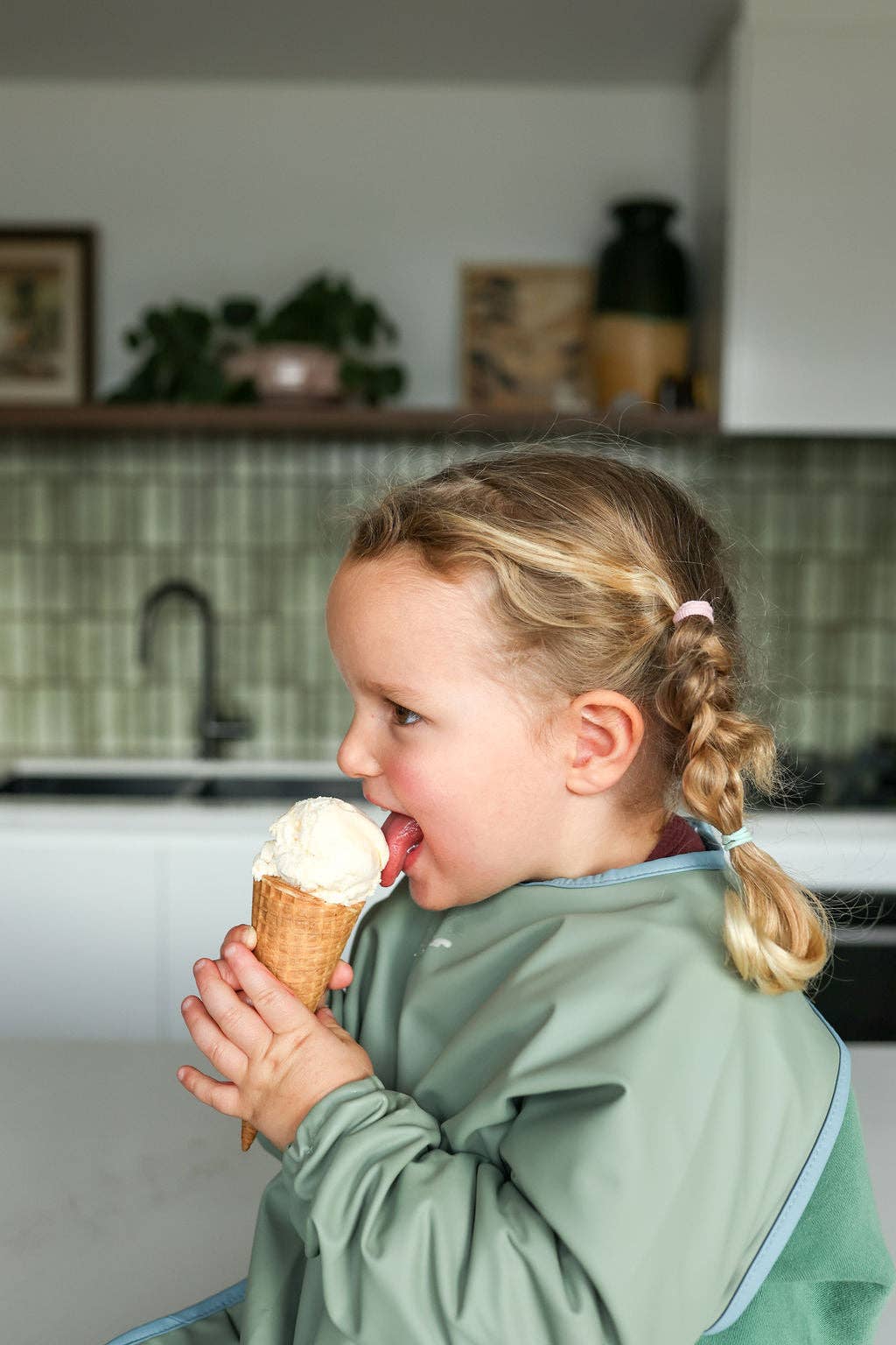 Tilda & Moo - Wholesale Bib - Baby - Pistachio Cream | Smock Bib6