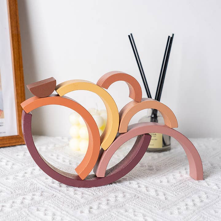 Little Chic Boutique - Venta al por mayor Juegos de construcción - Niños - Bloques de Construcción de Madera en Forma de Arco Iris Juguetes al por Mayor Accesorios para Niños V3823120800002