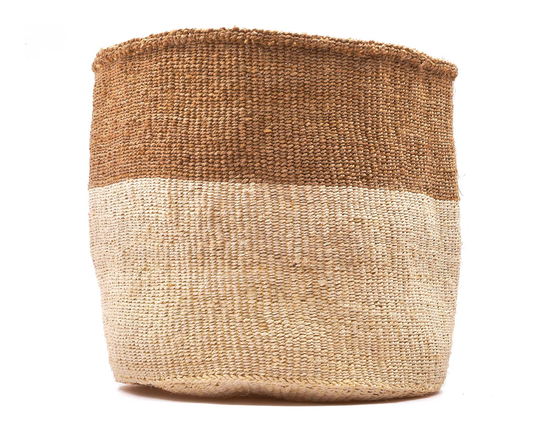 Natural CHAMA: Khaki & White Colour Block Storage Basket | Plant Pot Cover | Desk Tidy | Blanket Storage for wholesale on Faire0