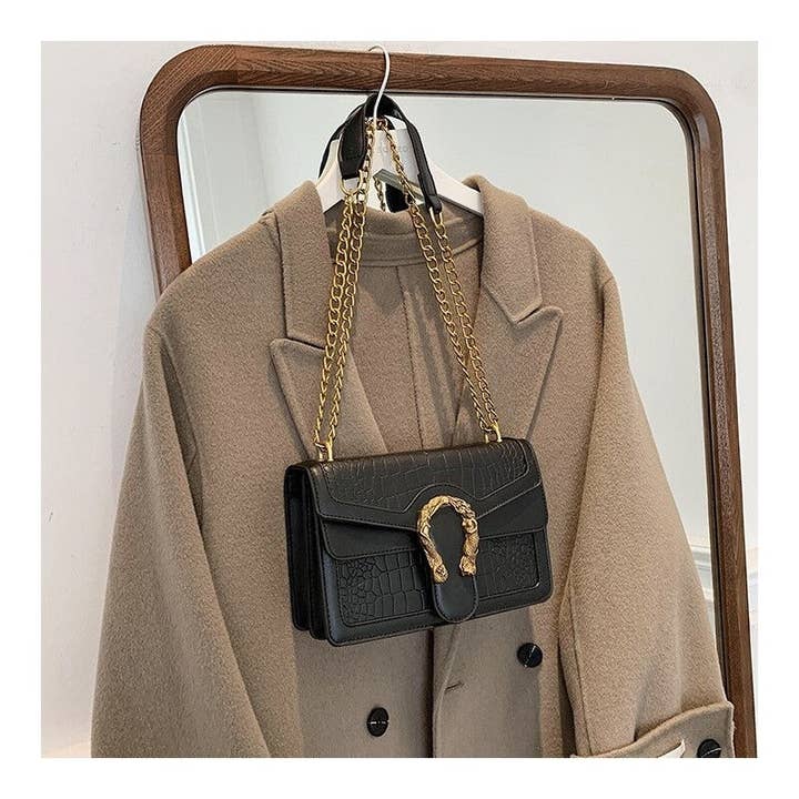NEGRO Bolso de hombro de cadena clásico de una sola correa a la moda de venta al por mayor en Faire
