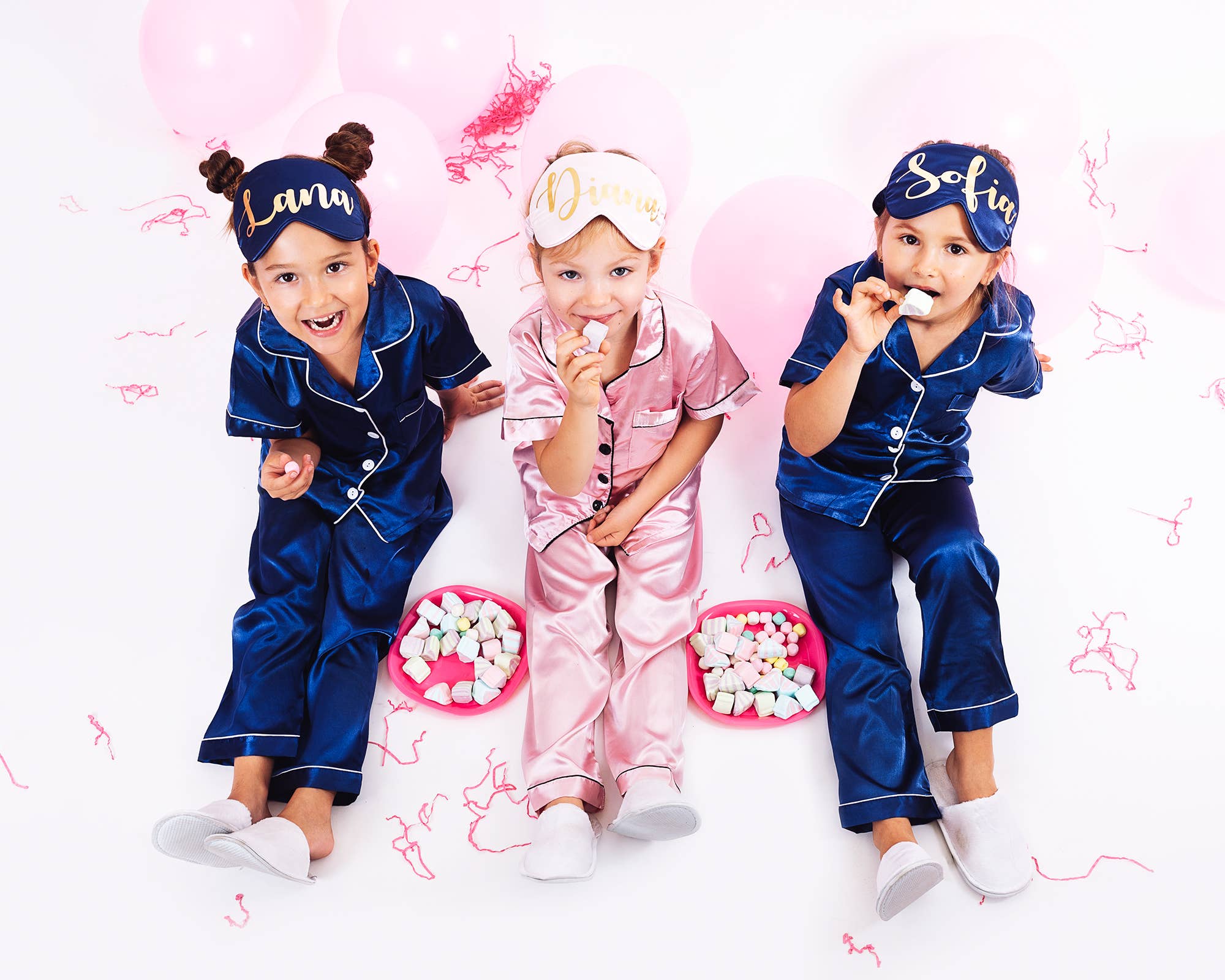 Sisters G Kids - Wholesale Sleepwear Set - Kids - Kids Satin Pajamas Short Sleeves + Pants 21