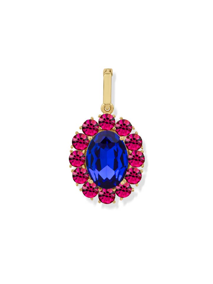 Petite Ninon Oval Fuşya Lacivert Charm for wholesale by Ninon