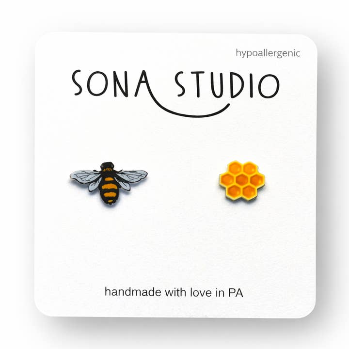 Honning Bee øreringe for engroshandel hos Sona Studio