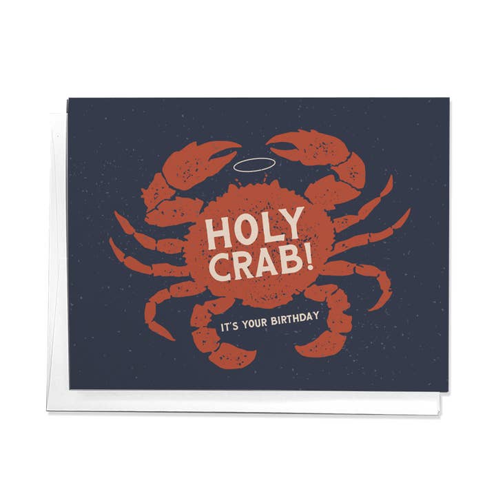Holy Crab It's Your Birthday Crabby Nautical Greeting Card for wholesale by Parcel Island