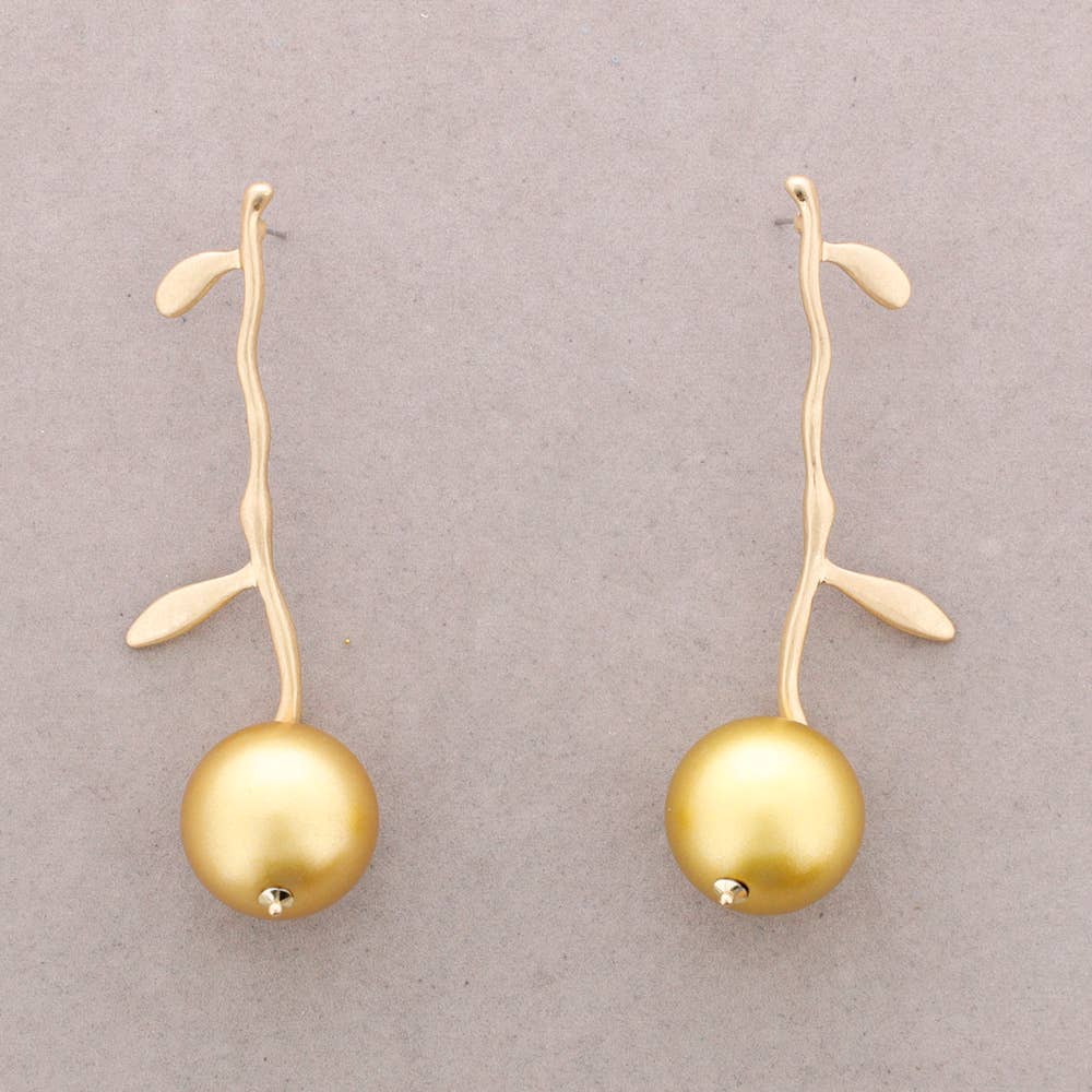 Sonata – Engroshandel Klik-smykker – Hængende metalgrene øreringe med perleimitationskugle2