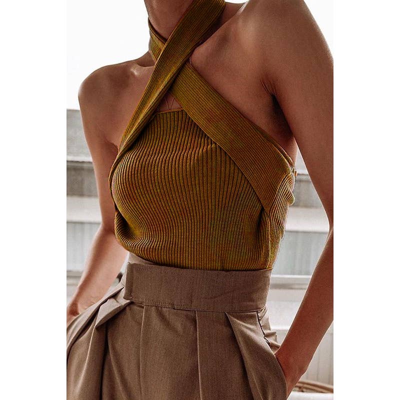 TREND SHOP - Vente Haut en maille – femme - HAUT SEXY À ÉPAULES DÉNUDÉES EN TRICOT POUR FEMME2