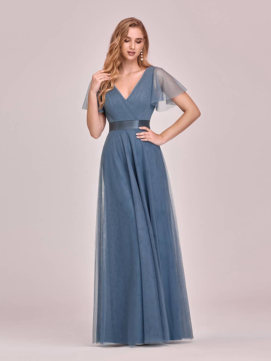 Ever-Pretty - Vente Robe de soirée – femme - Robe de demoiselle d'honneur trapèze à col en V60