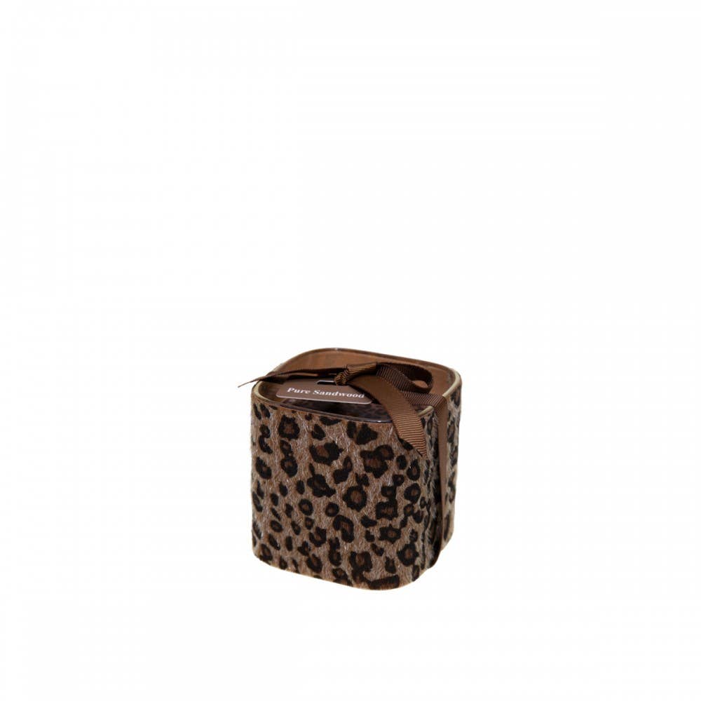 AULICA – wholesale Burkljus – Leopardglasljus 8x8x8cm4