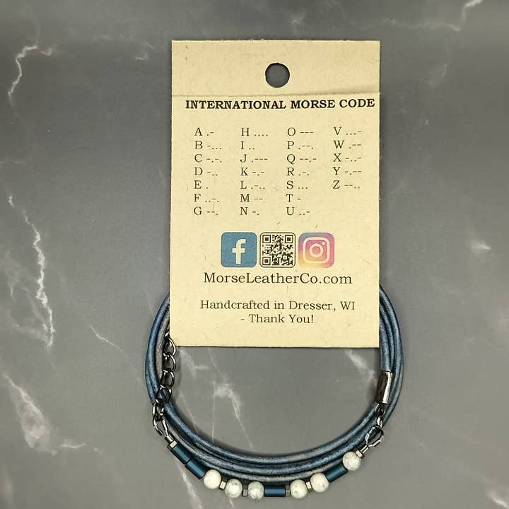 MorseLeather Co. - Wholesale Beaded Bracelet - Morse Code Bracelet - RENEW1