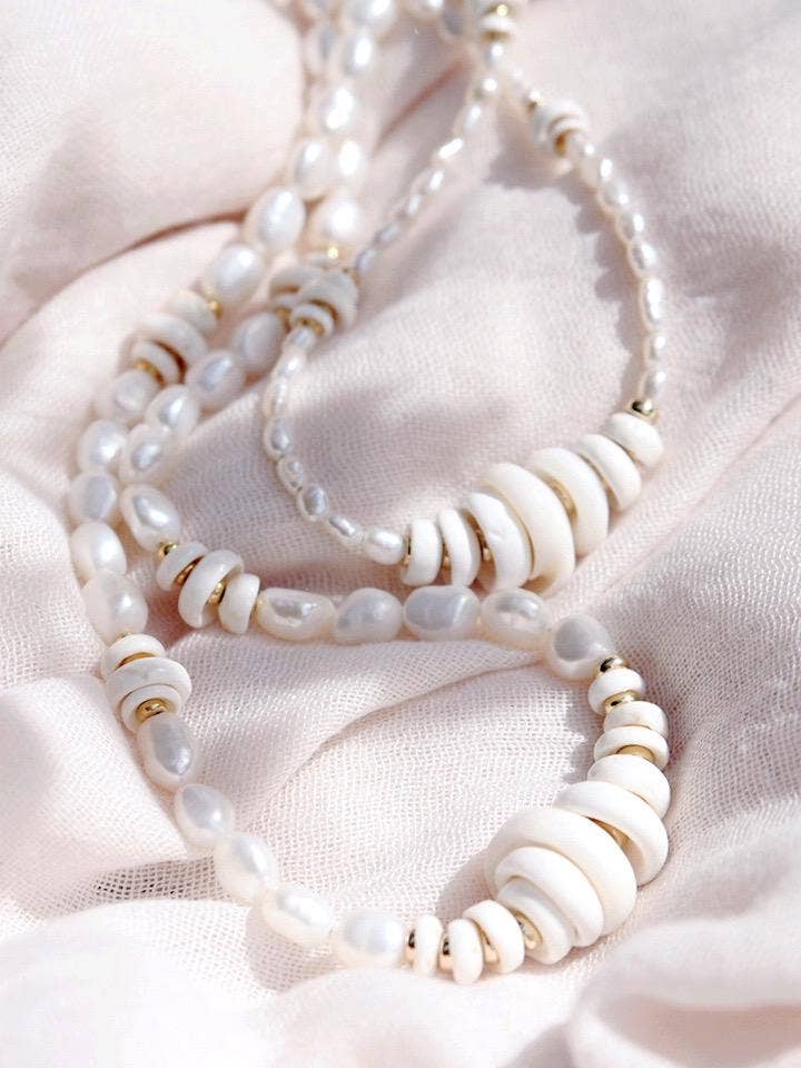 Ke Aloha Jewelry – Engroshandel Perlehalskæde – Guld Puka Shell perle perle halskæde - Maka9