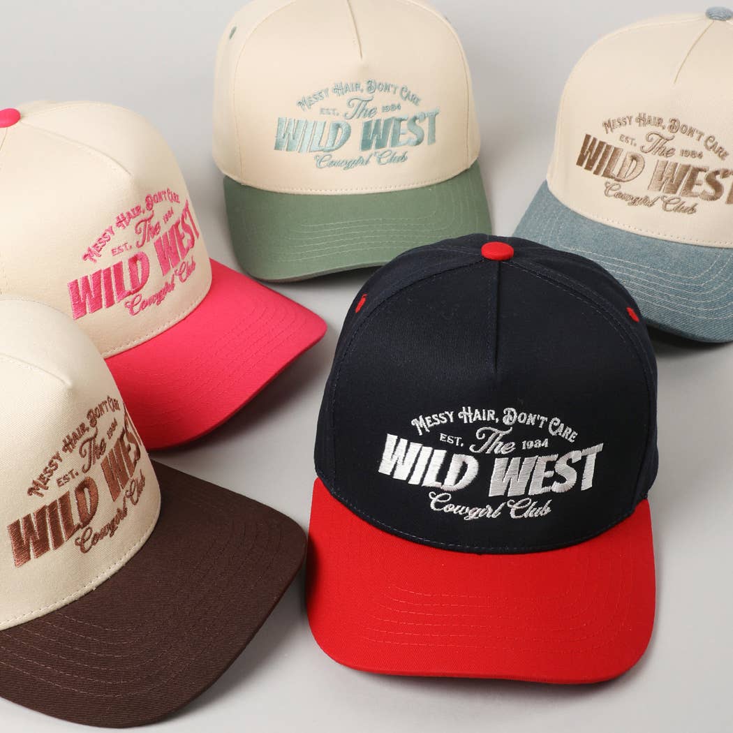 Fashion City - Vente Casquette de camionneur – femme - Chapeau brodé du club de cowgirls du Far West aux cheveux en bataille21