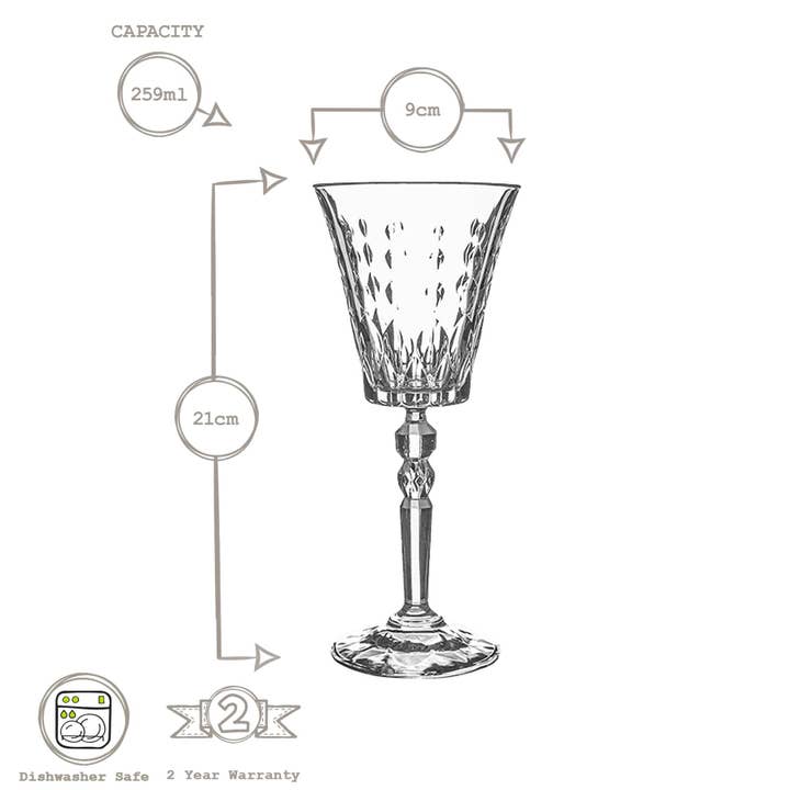 Rinkit Ltd - Wholesale Wine Glass - RCR Crystal Marilyn Wine Glass - 259ml