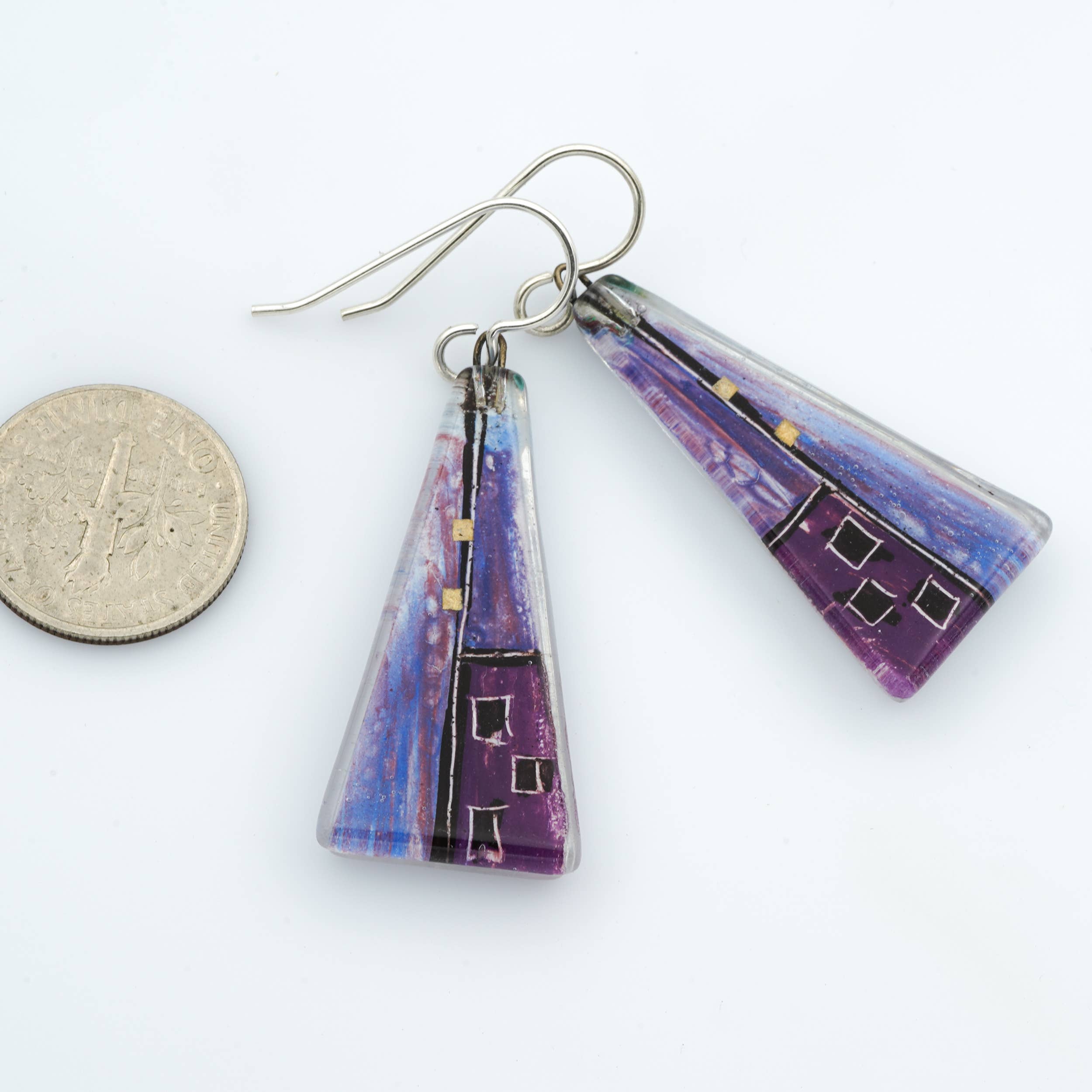 Momo Glassworks – Brincos de argola por atacado – Brincos pendurados em triângulo grande Lilahaus2