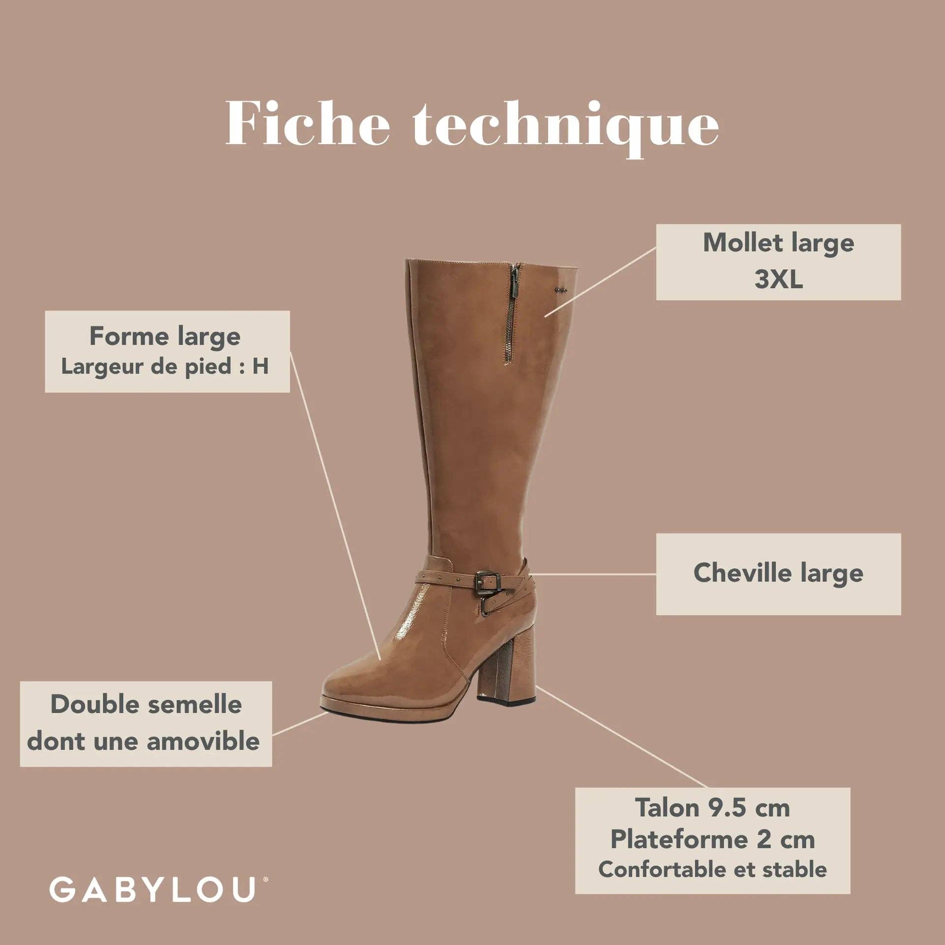 Gabylou - Wholesale Boots - Women's - Wide Calf Boots 3XL - Manon Model37