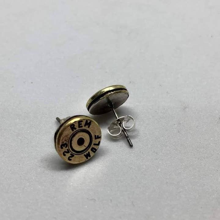 Vermont Cut Coins & 2nd Shot Round - Wholesale Stud/Post Earrings - Bullet Earring Studs - Many Calibers - .223 .45 9mm 30-06