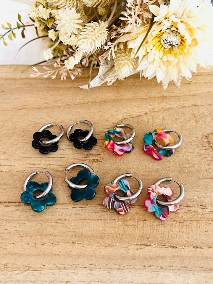 Brincos de Argola MARGUERITE - Prateado por atacado de Innaya