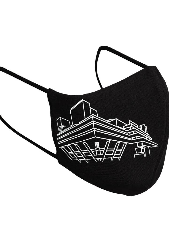 Mascherina a 3 strati, Teatro Nazionale, nera per la vendita all'ingrosso da parte di Healthy Head Textiles