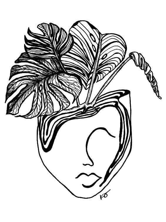 Stampa artistica Deliciosa (faccia astratta di monstera) per la vendita all'ingrosso da parte di Mind & Company