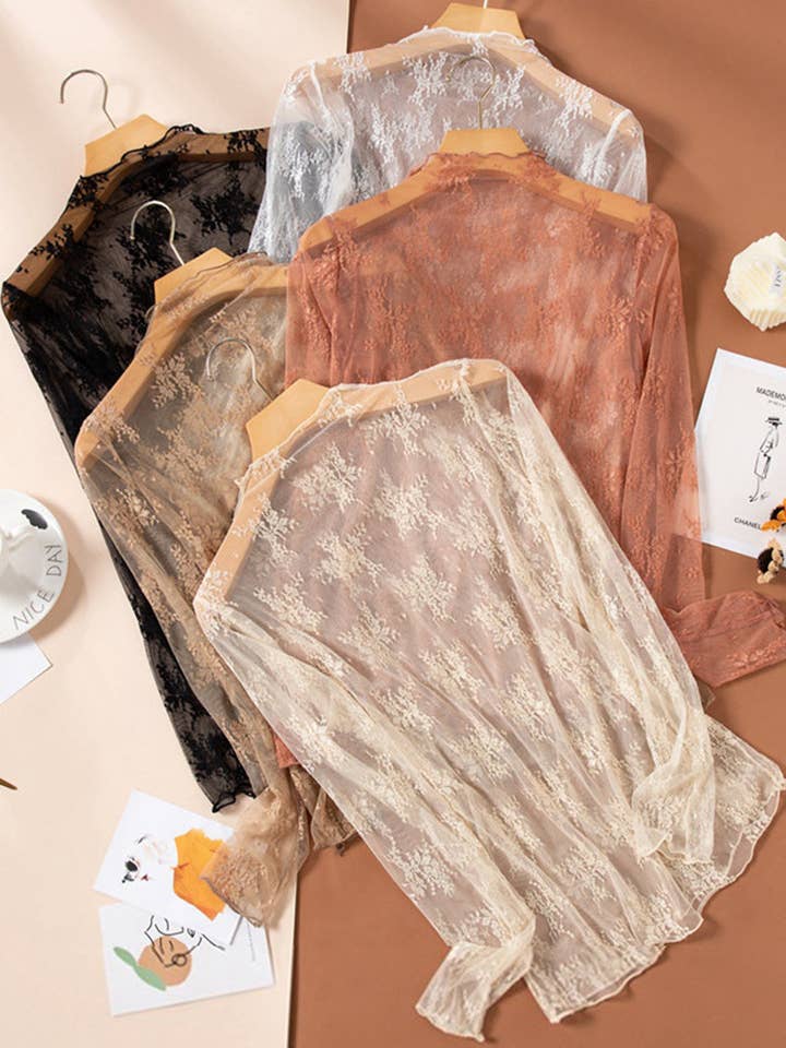 DE VAVE - Wholesale Blouse - Women's - Lace Long Sleeve Top