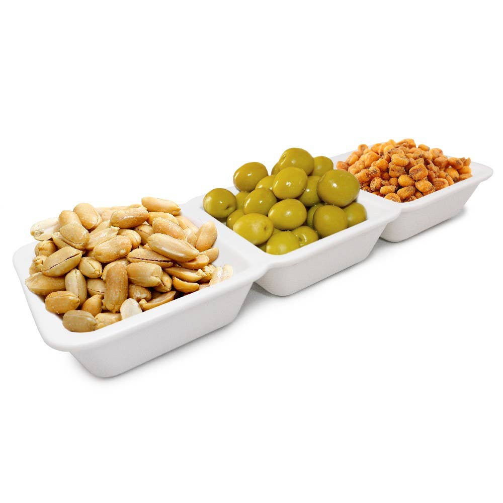 Vin Bouquet (Find It Import & Export Sl) - Wholesale Appetizer Serveware - porcelain appetizer plate with 3 departments0