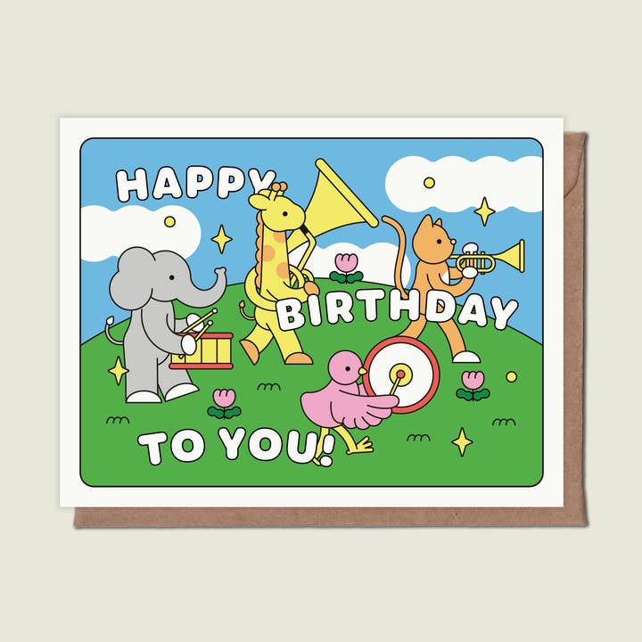 Épée Lapin Studio – wholesale Birthday card – Happy Birthday To You Parade Greeting Card0