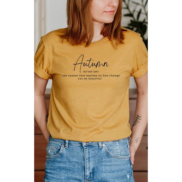 Efterår Sæsonen lærer os at skifte efterårsgrafisk tee for engroshandel hos Select Apparel