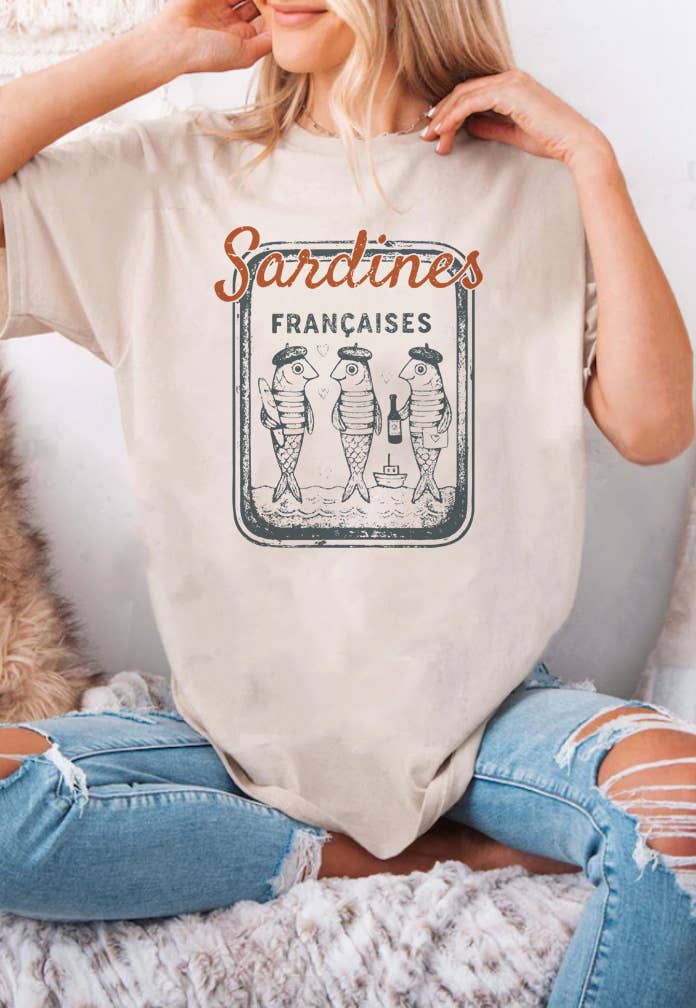 Top Avenue – wholesale T-shirt (graphic) – unisex – French Sardines Unisex Round Neck Tee2
