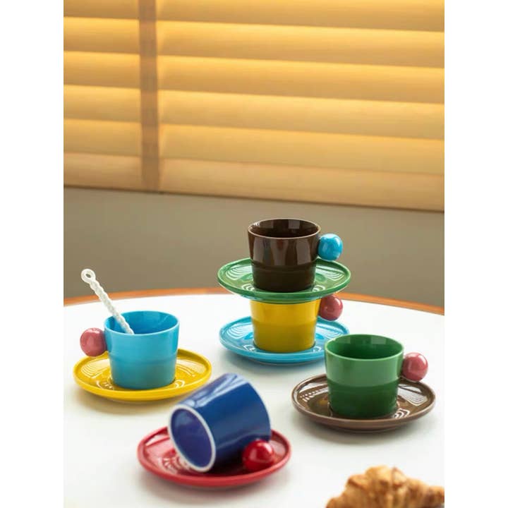 INSPECIAL HOME - Wholesale Coffee Mug - Handmade Cute Whimsical Coffee Espresso Mug With Saucer3