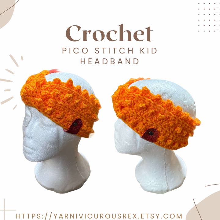 Orange Fat Pico Pannband Kid för wholesale av Yarniviourous Rex