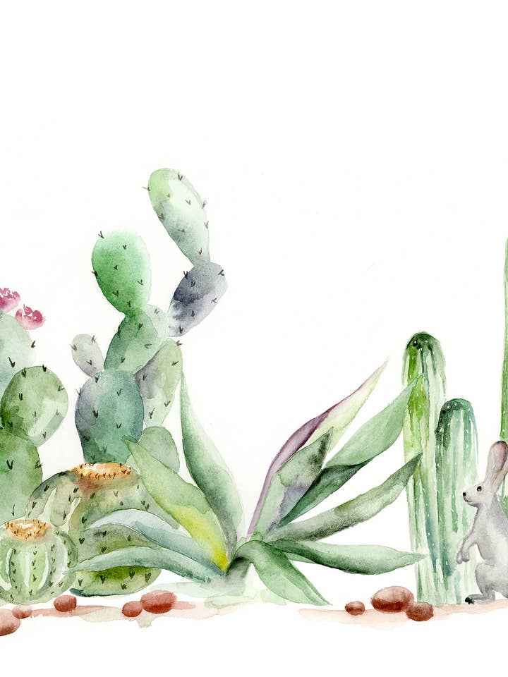 Desert Vibes - Cactus Watercolor Print for wholesale by Easy Sunday Club