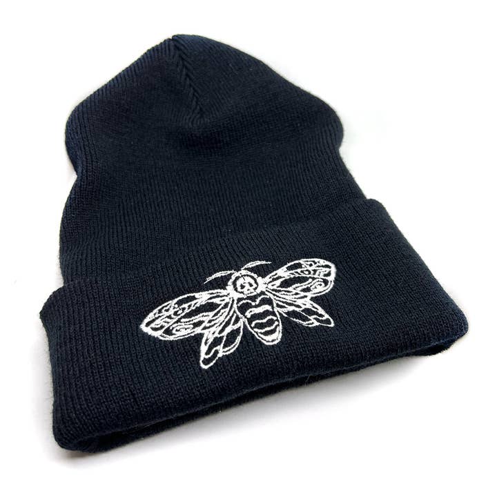 "DEATH'S HEAD" Beanie - Black for wholesale by CORVIDAY