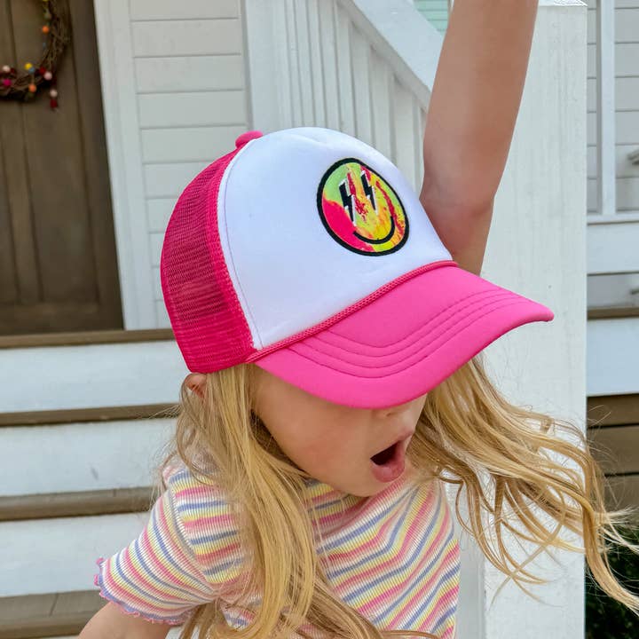 Kids' Tie Dye Smiley Face Baseball Cap for wholesale by C.C Beanie