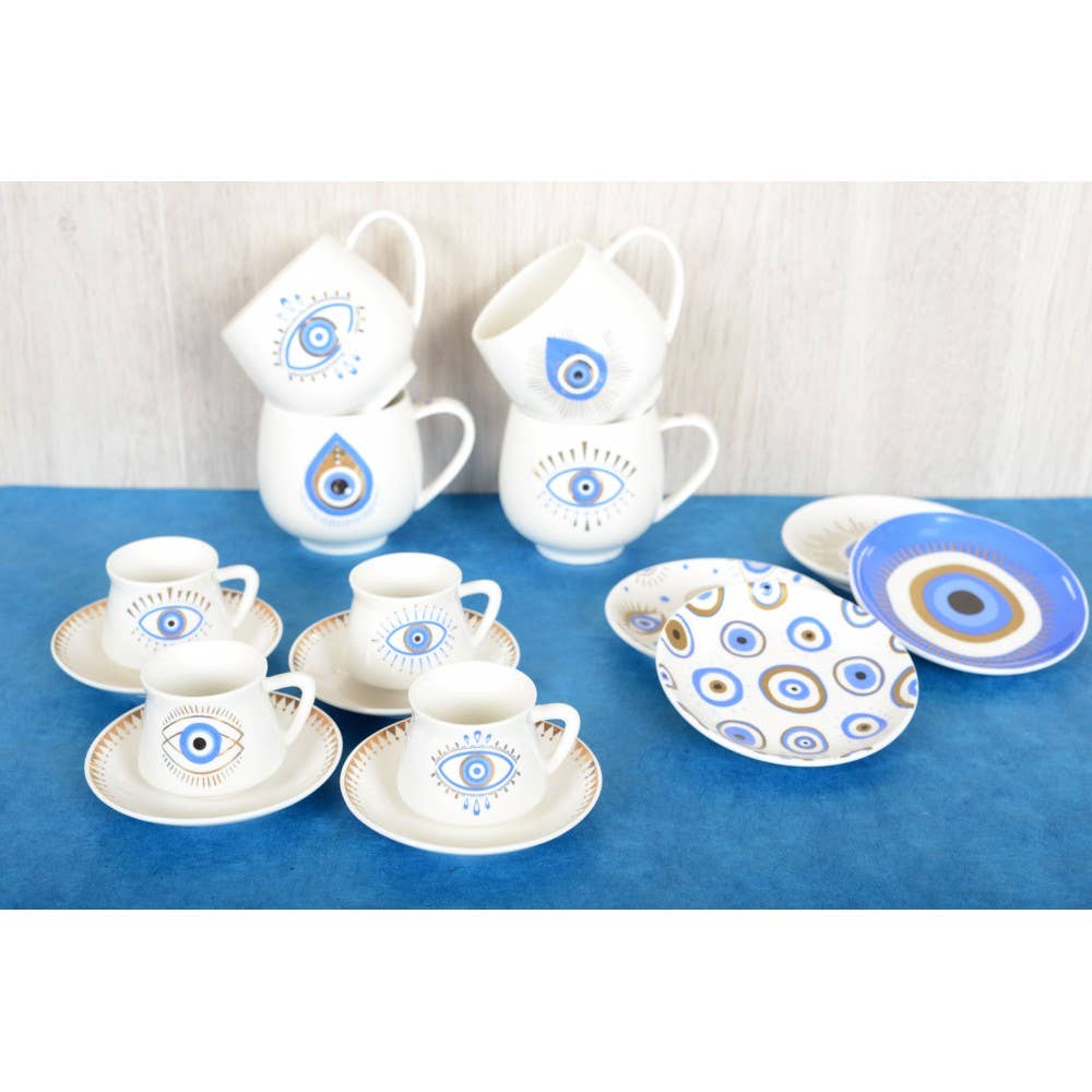 AULICA - Vente Assiettes/plats/bols de décoration - Coupelles chance bleues 12cm - lot de 42