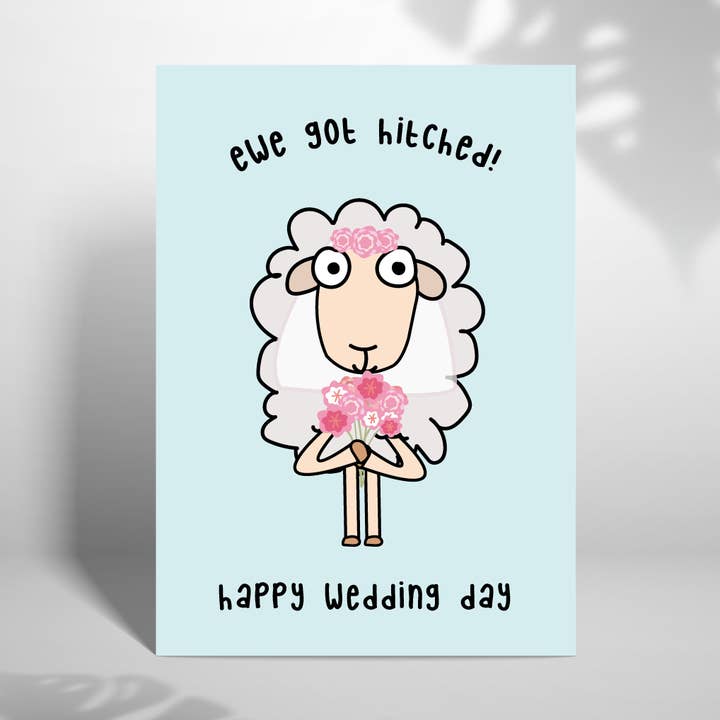 Cartão de casamento Owe Got Hitched 5x7 por atacado de Laura Lonsdale