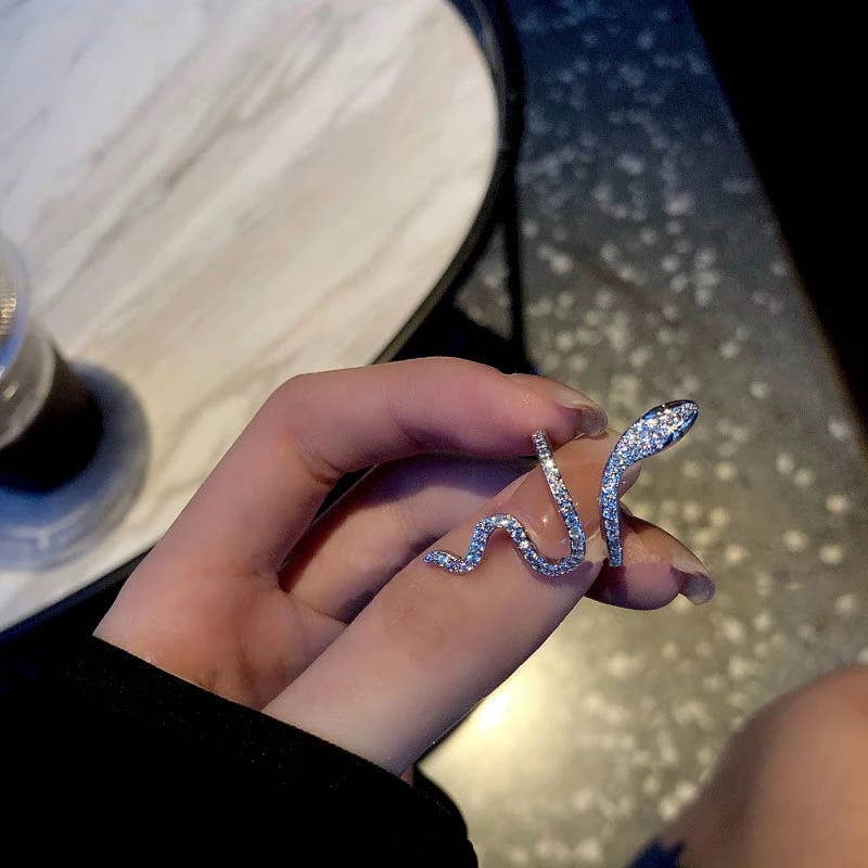 Gemscape UK - Wholesale Cocktail/Statement Ring - Open Snake Ring - Studded3