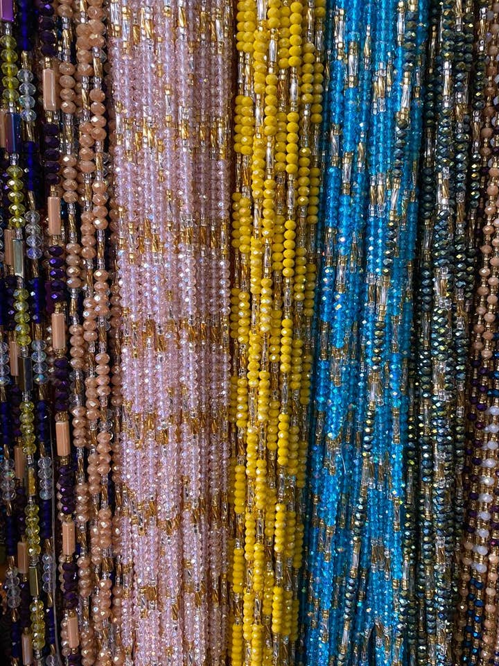 Crystal Designed Waist Beads Wholesale for wholesale by Beadworkz ByMichelle