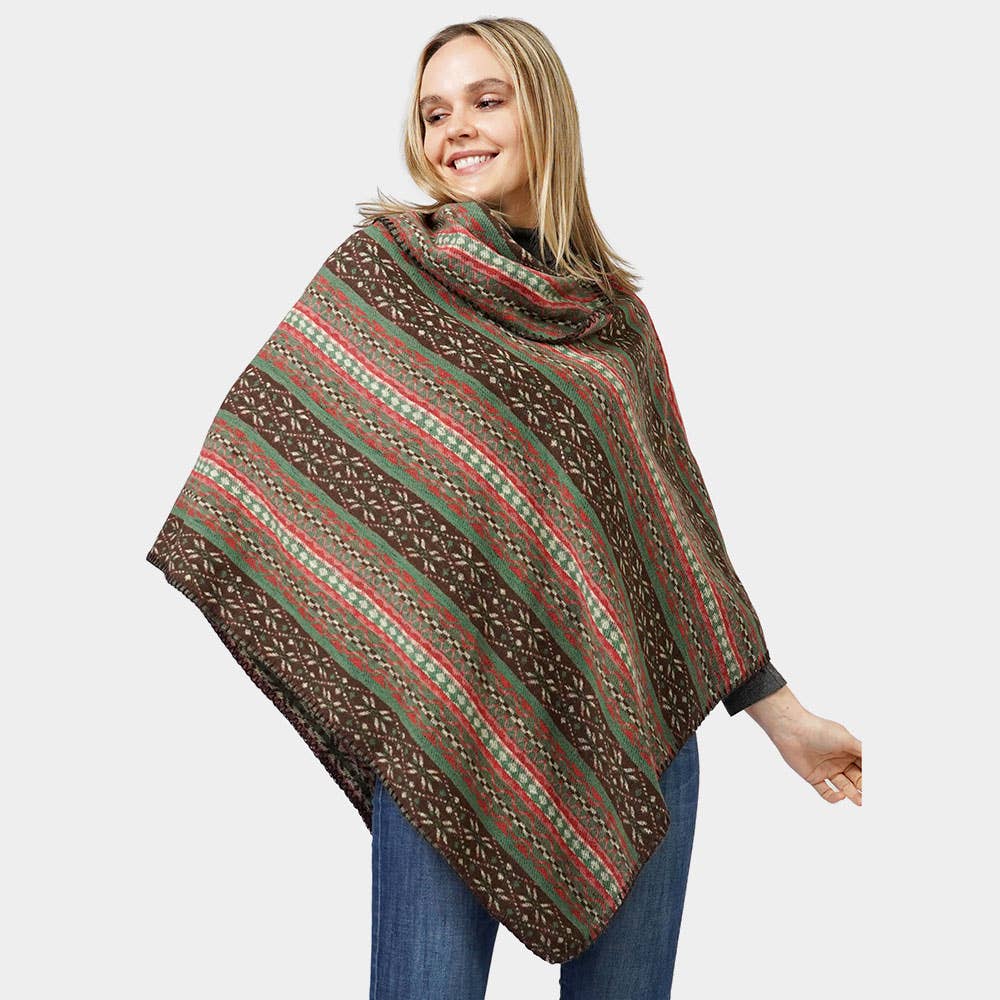 Sensibling Corp. - Wholesale Poncho - Women's - Ethnic Patterned Poncho4