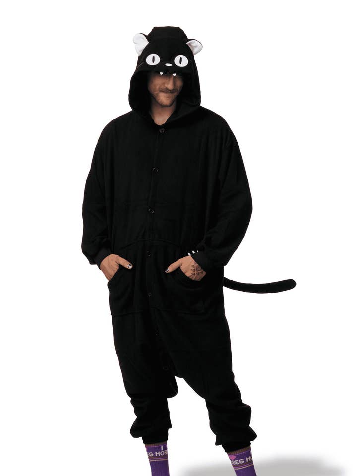 Kigurumi Japanese Costumes - Wholesale Costume – Unisex - Black Cat Kigurumi0