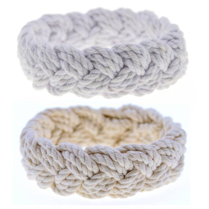 Natalia - Wholesale Jewelry Set - Handmade Sailor Knot Bracelets - White & Natural- SET 211