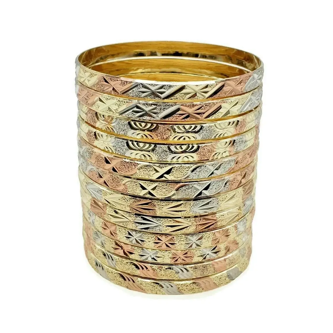 Treasure Jewelry - Wholesale Bangle Bracelet - 18k Gold Plated Bangles Set of 121