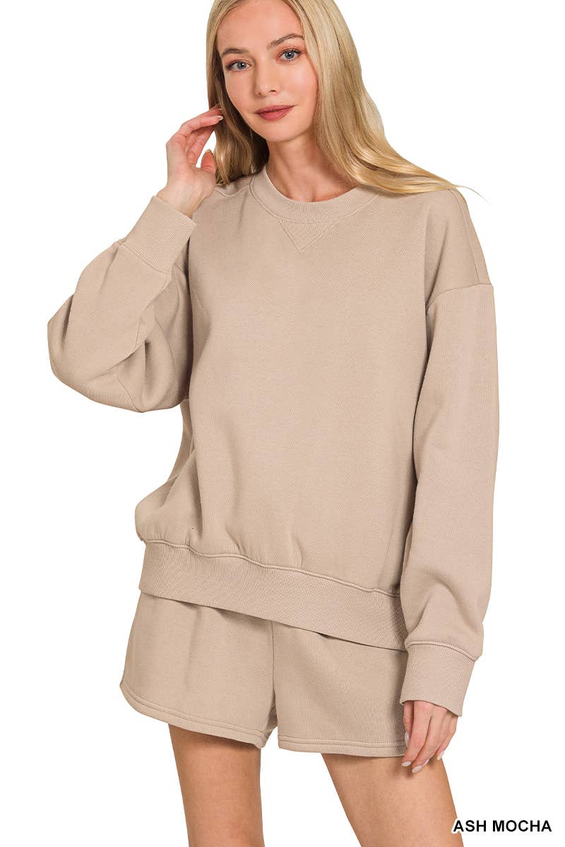 42POPS – wholesale Lounge set – Women's – .0806 Fleece Long Sleeve Sweatshirts & Shorts Set SI-284202