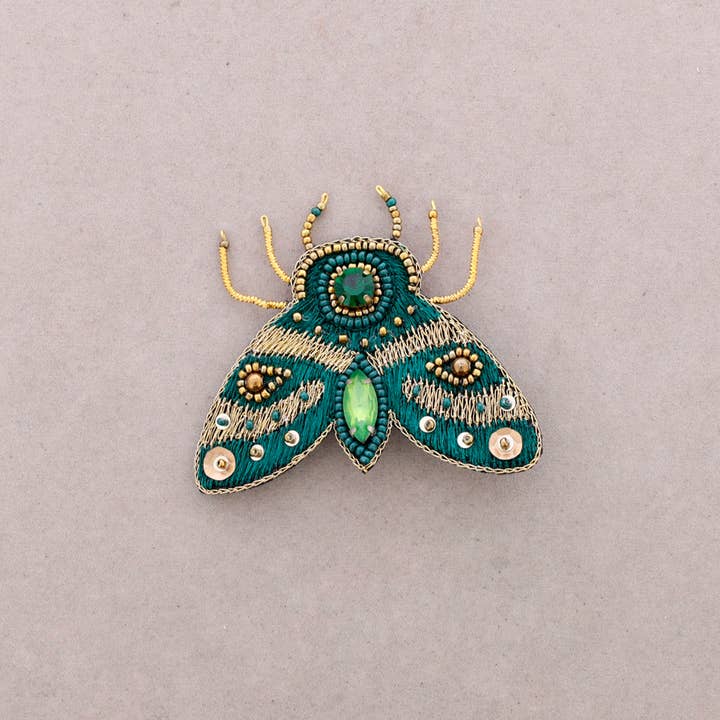 Sonata - Wholesale Snap Jewelry - Embroidered Sequin Insect Brooch5