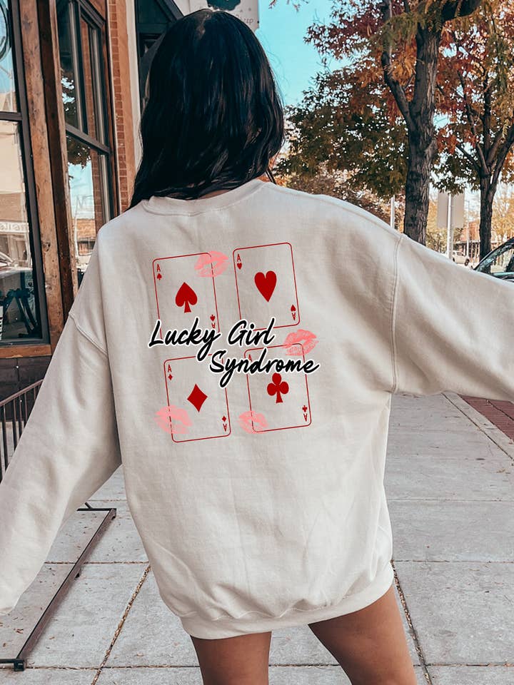 Spirit+Tribe - Wholesale Graphic Sweatshirt - Women's - LUCKY GIRL SYNDROME