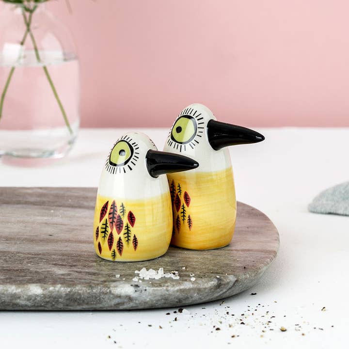 Hannah Turner Ltd - Wholesale Salt & Pepper Shaker Set - Bird Salt and Pepper Shakers Yellow