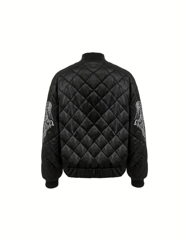 black Sequined padded quilted jacket for wholesale on Faire